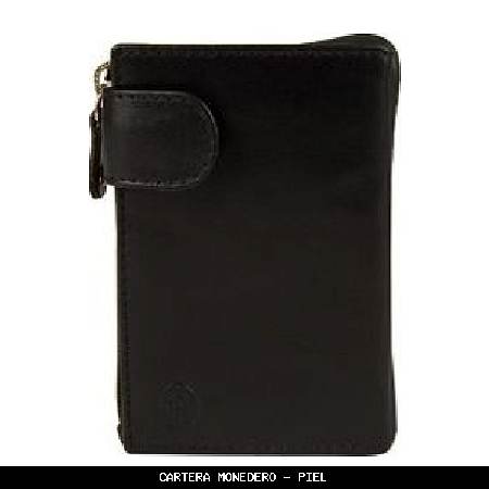 Cartera monedero en piel color negro - el potro