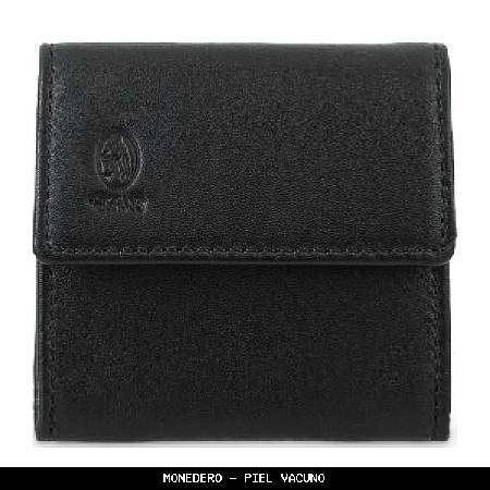Monedero en piel color negro - el potro