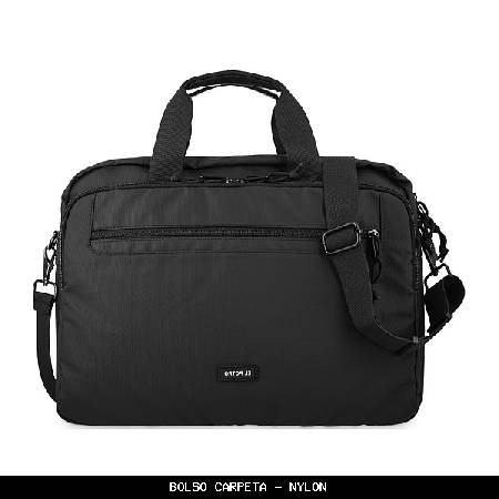 Bolso carpeta en nylon color negro - el potro