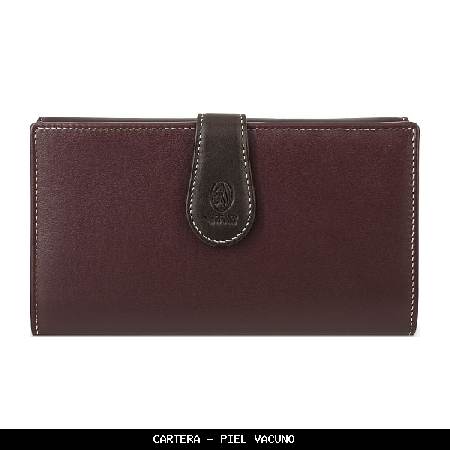 Cartera en piel color burdeos - el potro