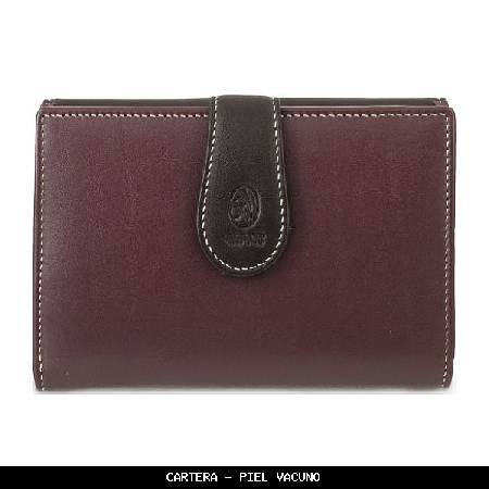 Cartera en Piel color Burdeos - El Potro