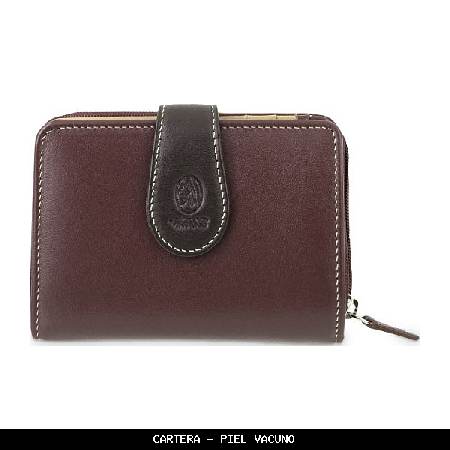 Cartera en Piel color Burdeos - El Potro