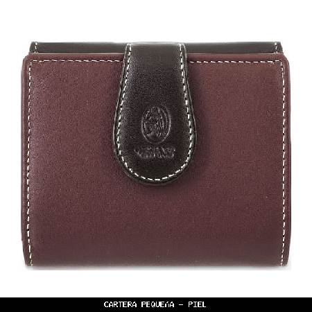 Cartera pequeña en piel color burdeos - el potro