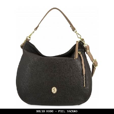 Bolso hobo en piel color marrón - el potro