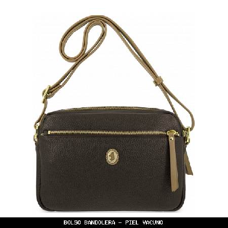 Bolso bandolera en piel color marrón - el potro