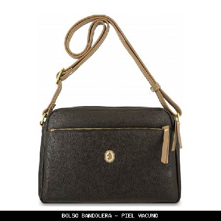 Bolso bandolera en piel color marrón - el potro