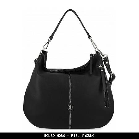 Bolso hobo en piel color negro - el potro