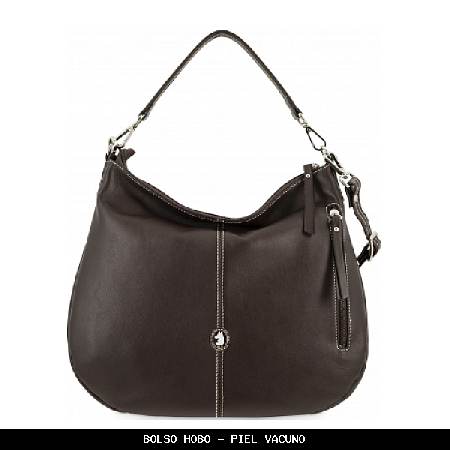 Bolso hobo en piel color marrón - el potro