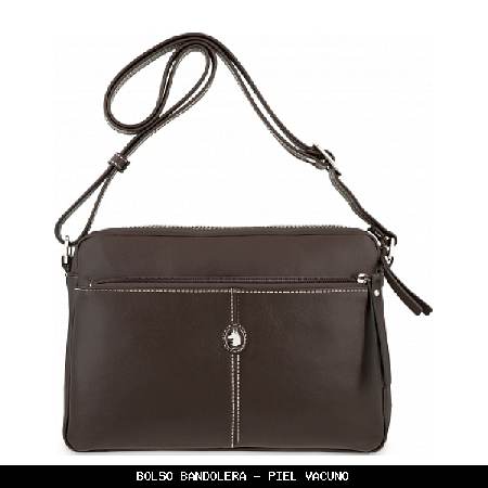 Bolso bandolera en piel color marrón - el potro