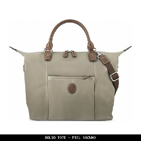 Bolso tote en Piel color Taupe - El Potro
