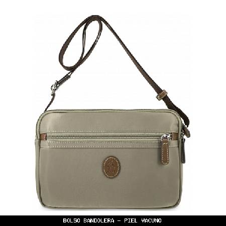 Bolso bandolera en piel color taupe - el potro