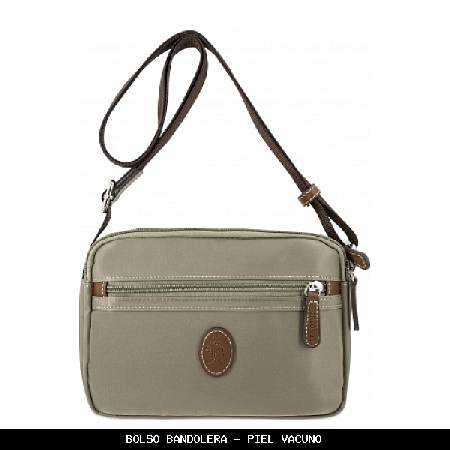 Bolso bandolera en piel color taupe - el potro