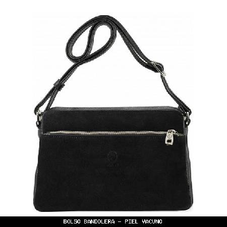 Bolso bandolera en piel color negro - el potro