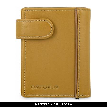 Tarjetero en piel color amarillo - el potro