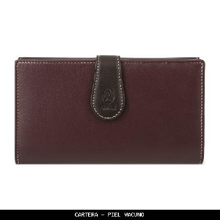 Cartera en piel color burdeos - el potro