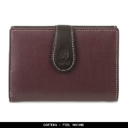 Cartera en Piel color Burdeos - El Potro