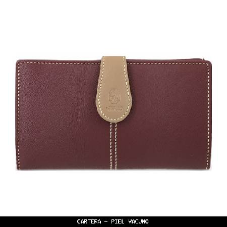 Cartera en piel color burdeos - el potro