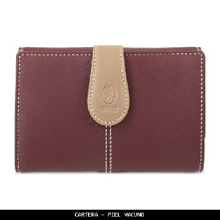 Cartera en Piel color Burdeos - El Potro