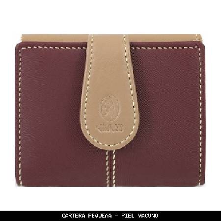 Cartera pequeña en piel color burdeos - el potro
