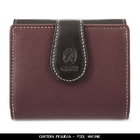 Cartera pequeña en piel color burdeos - el potro