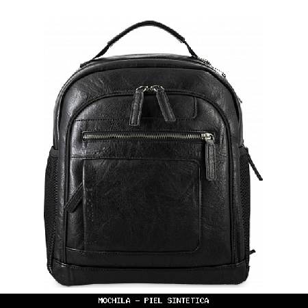 Mochila en Simil Piel color Negro - El Potro