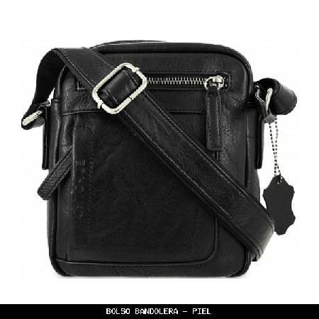Bolso bandolera en Piel color Negro - El Potro