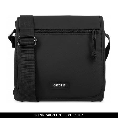 Bolso bandolera en Poliéster color Negro - El Potro