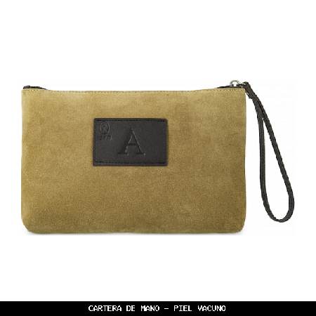 Cartera de mano en Piel color Camel - El Potro