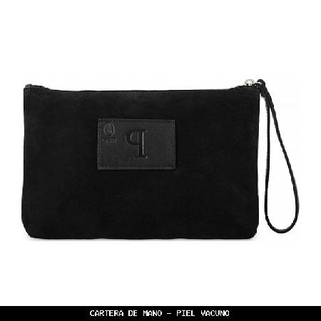Cartera de mano en piel color negro - el potro